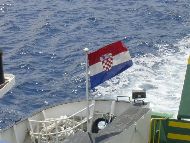 Flagge-Kroatien-Schiff